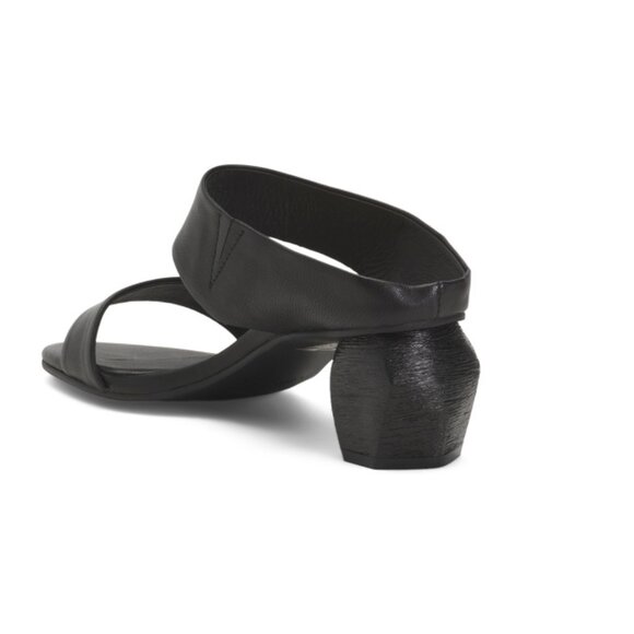 ANTELOPE Black Leather Amelia Heeled Comfort Sandals - Picture 2 of 2